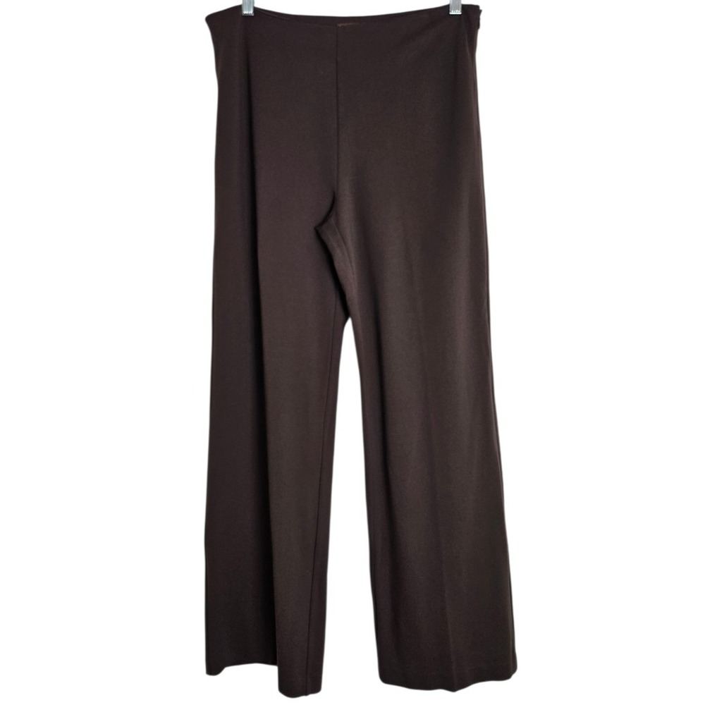 J. McLaughlin‎ Women's Size 14 Carter Wide Leg Pants Side Zip Stretch Knit Brown